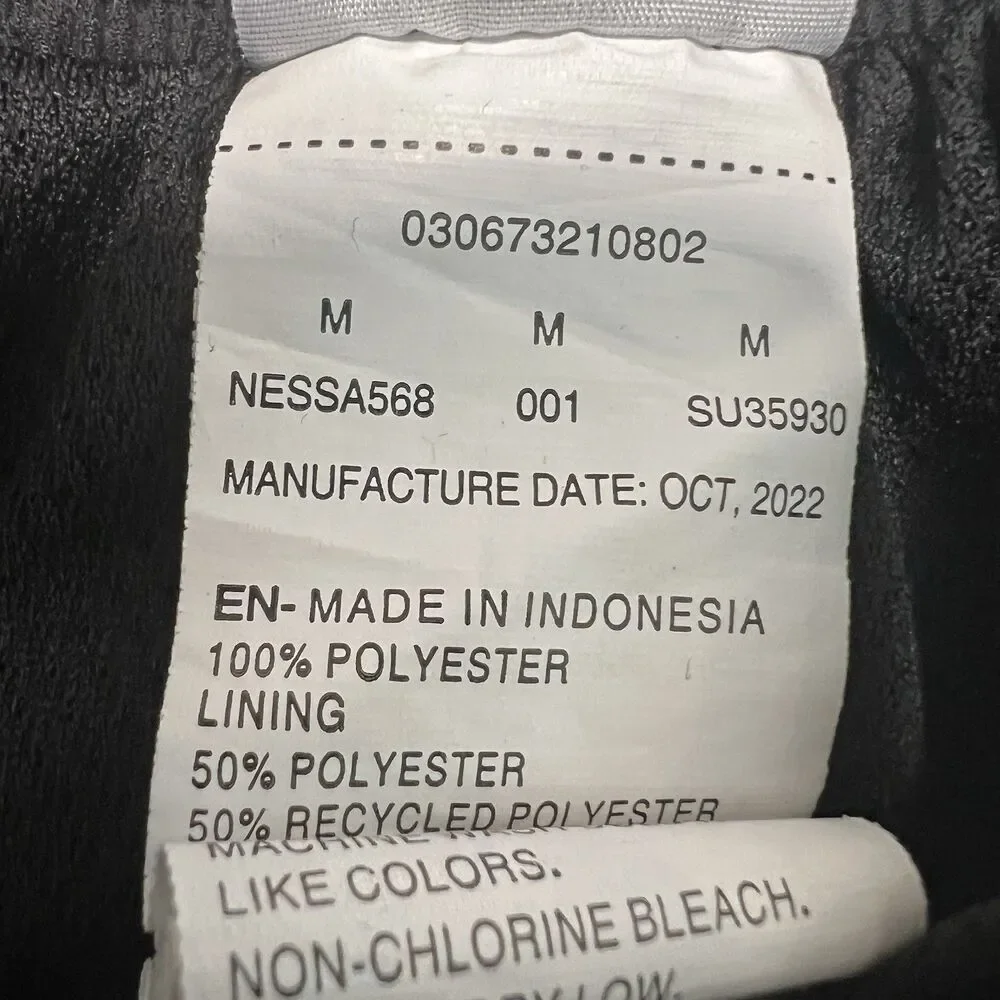 Nike Mens M Swim Trunks Black Gray Colorblock Drawstring Lined Athletic Shorts